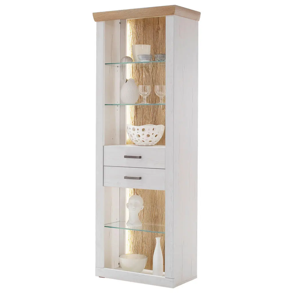 Vitrină, culoare lemn stejar, culoare coconar