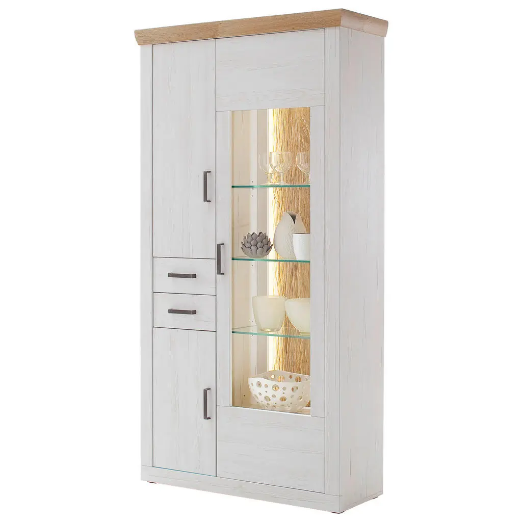 Vitrină, culoare lemn stejar, culoare coconar