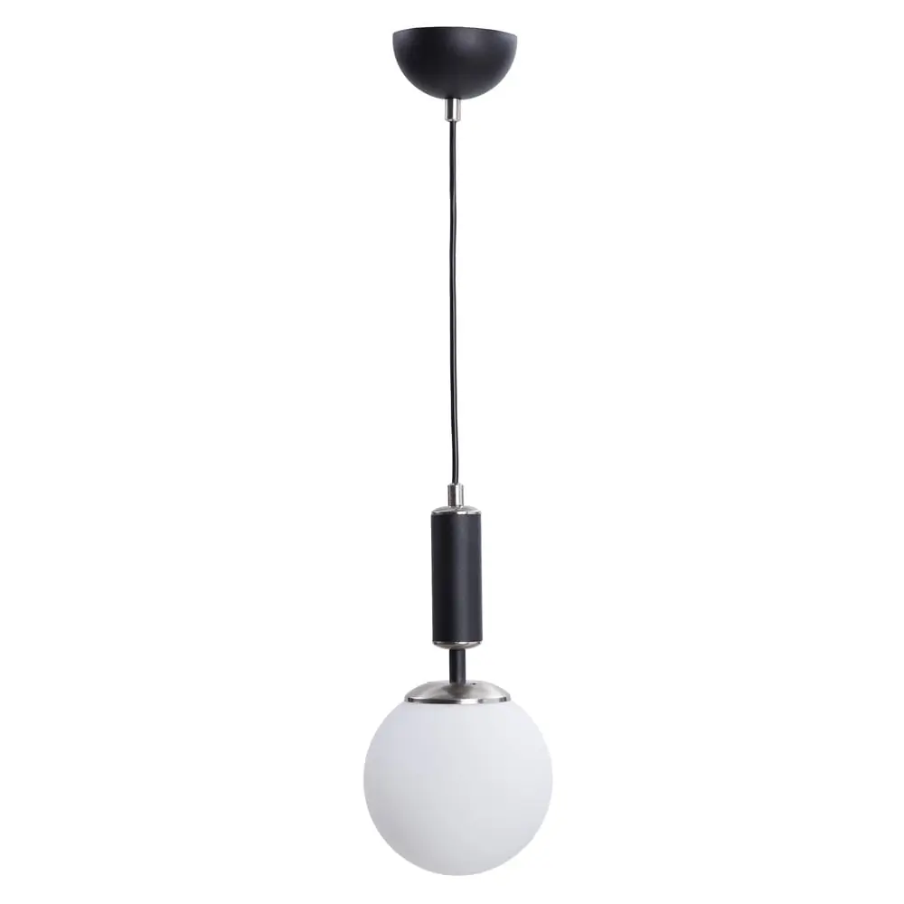 Lustră alb-negru cu abajur din sticlă ø 15 cm Hector – Squid Lighting
