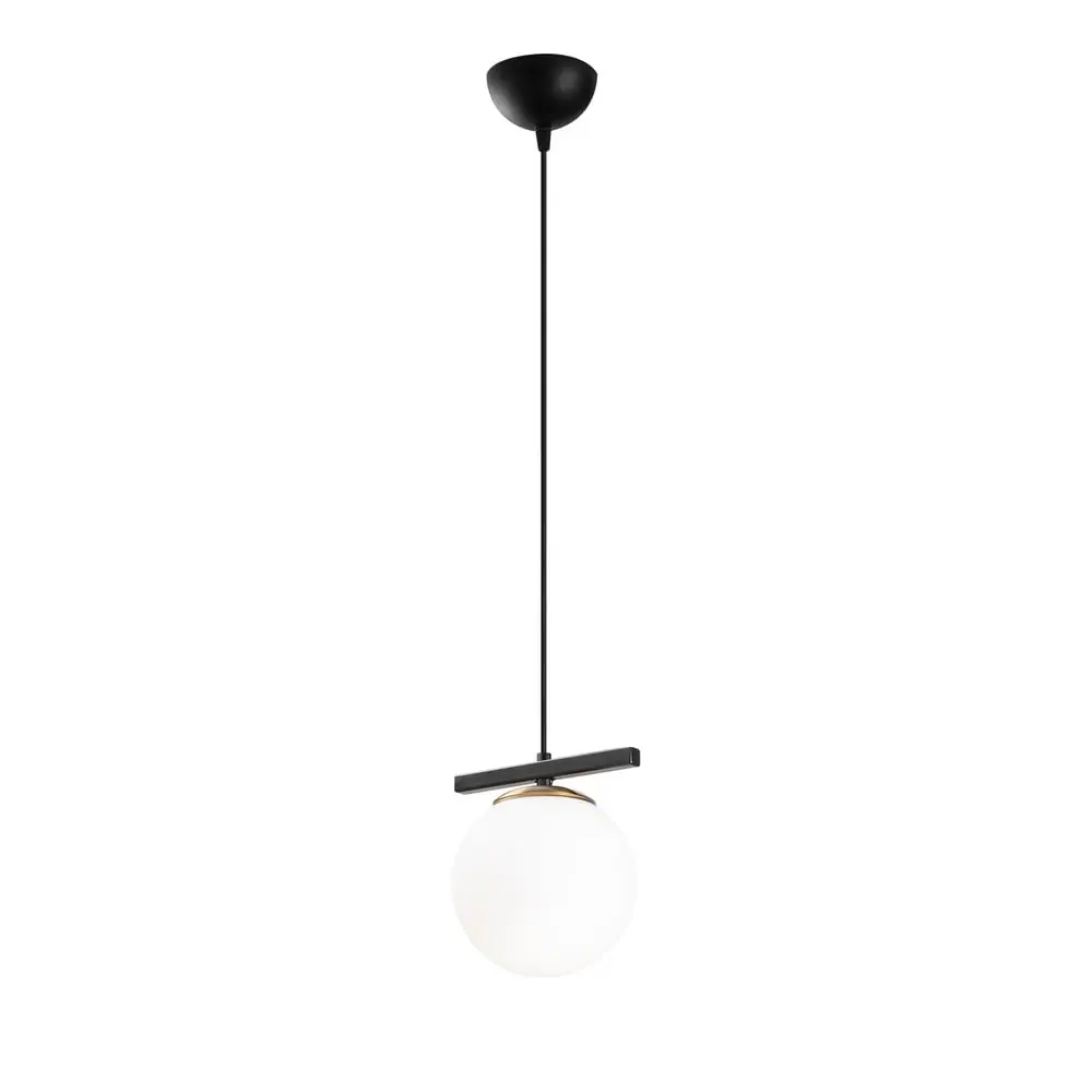 Lustră albă/neagră cu abajur din sticlă ø 15 cm Üzüm – Opviq lights