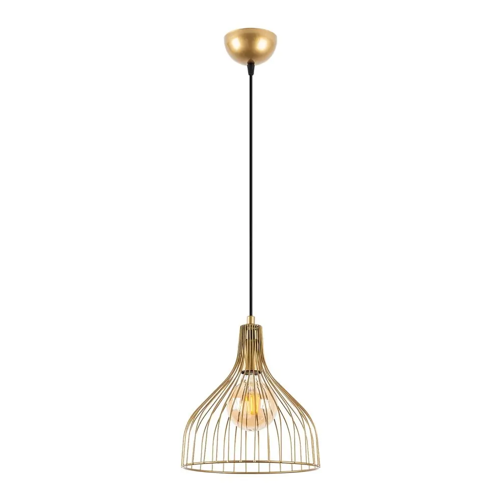 Lustră aurie cu abajur din metal ø 25 cm Cafu – Opviq lights