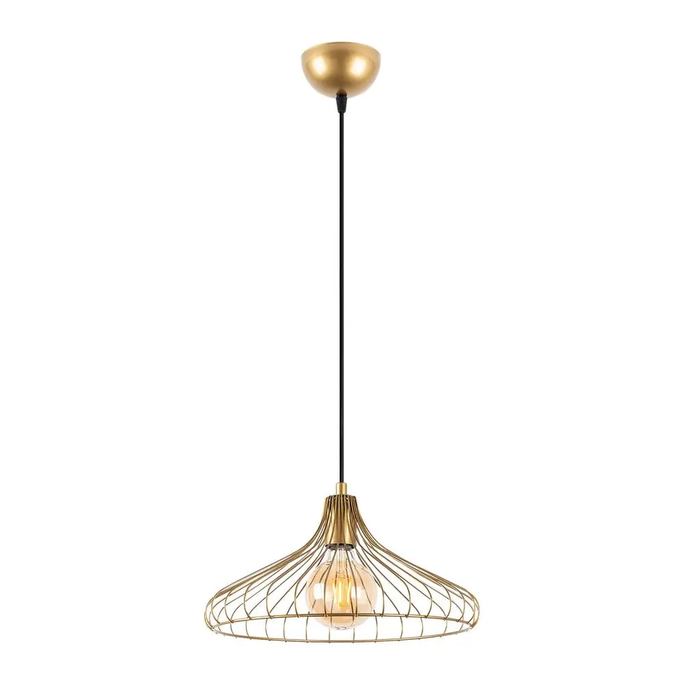 Lustră aurie cu abajur din metal ø 36 cm Depay – Opviq lights