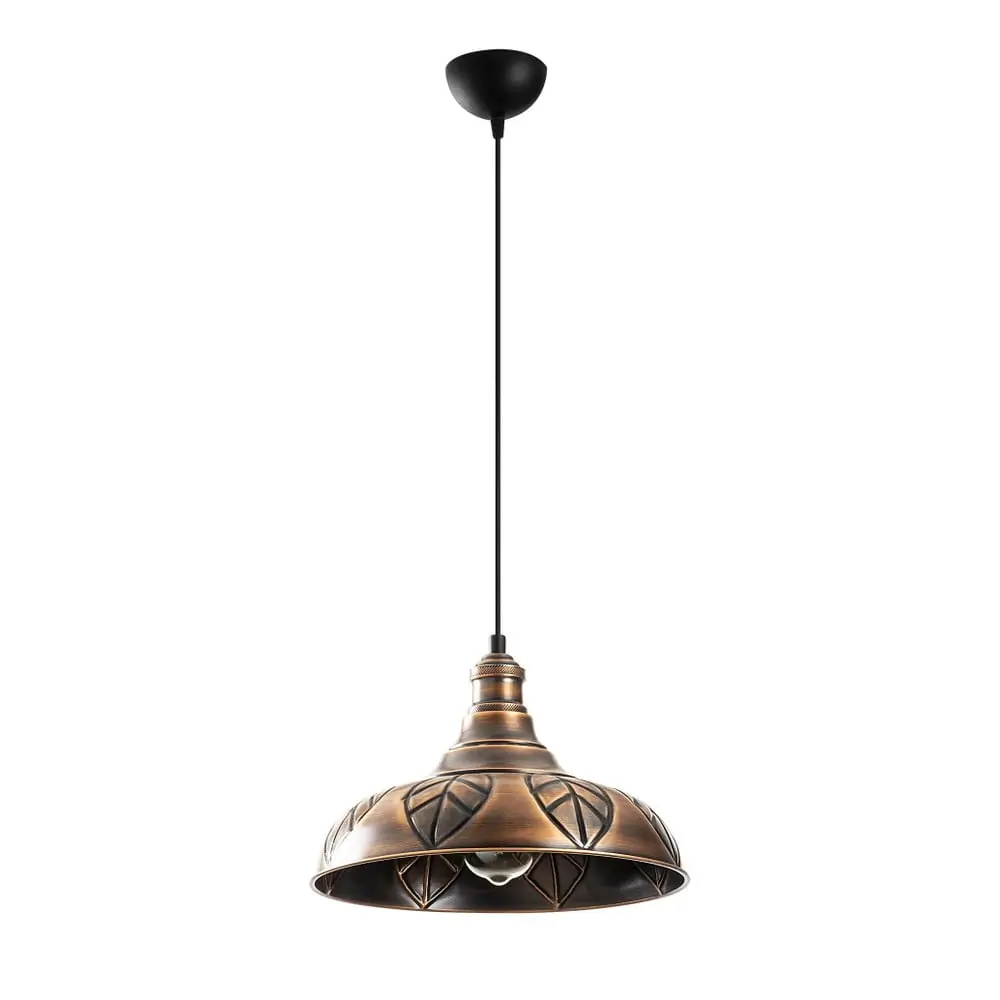 Lustră bronz cu abajur din metal ø 31 cm Chandelier – Opviq lights