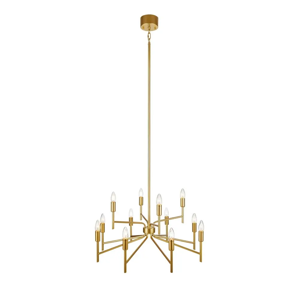 Lustră cu 12 becuri Markslöjd Regent, auriu