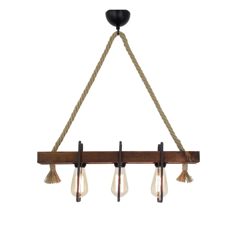 Lustră din lemn Demir, 3 becuri