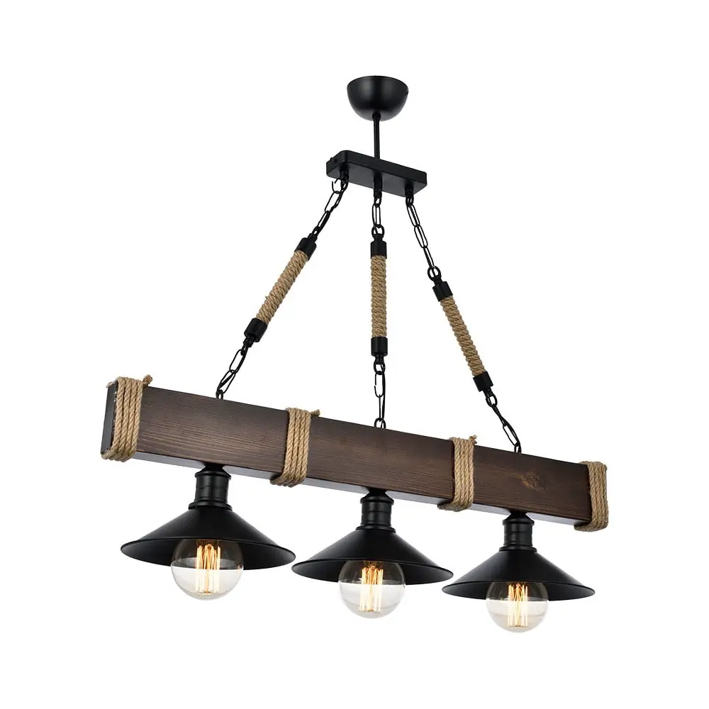 Lustră maro închis cu abajur din metal Kütük Ceviz – Opviq lights