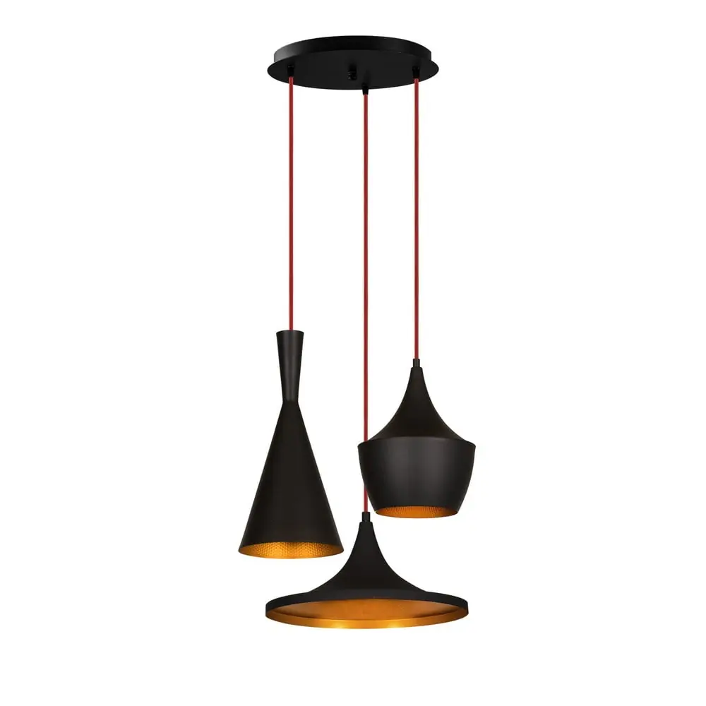 Lustră neagră/arămie cu abajur din metal ø 51 cm Elmas – Opviq lights