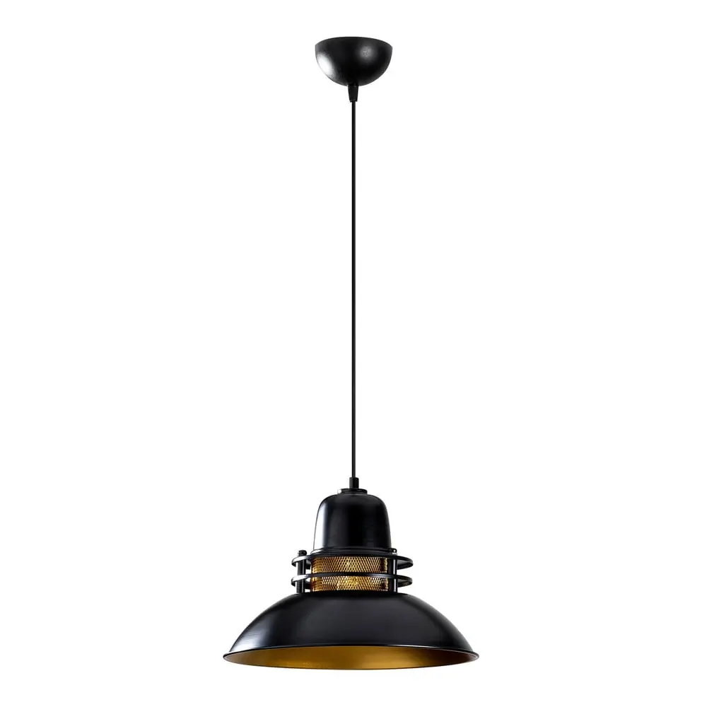 Lustră neagră cu abajur din metal ø 34 cm Tovar – Opviq lights