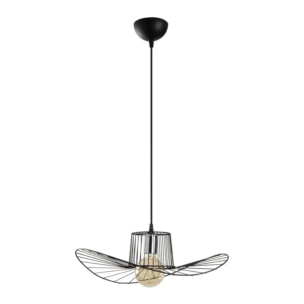 Lustră neagră cu abajur din metal ø 50 cm Tel – Opviq lights