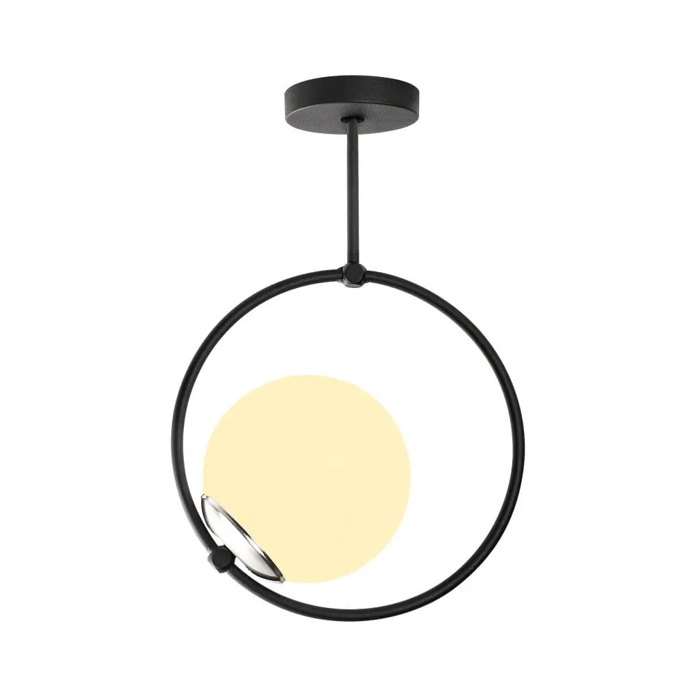 Lustră neagră cu abajur din sticlă Chandelier – Opviq lights