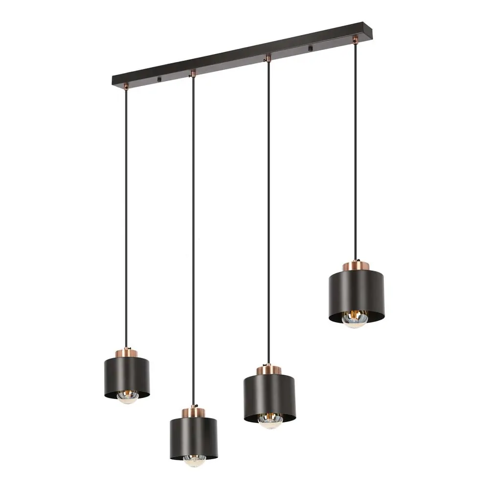 Lustră neagră din metal 12x75 cm Olena – Candellux Lighting