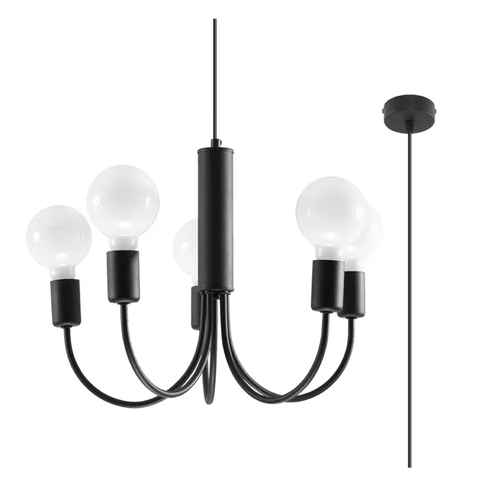 Lustră neagră ø 45 cm Karim – Sollux