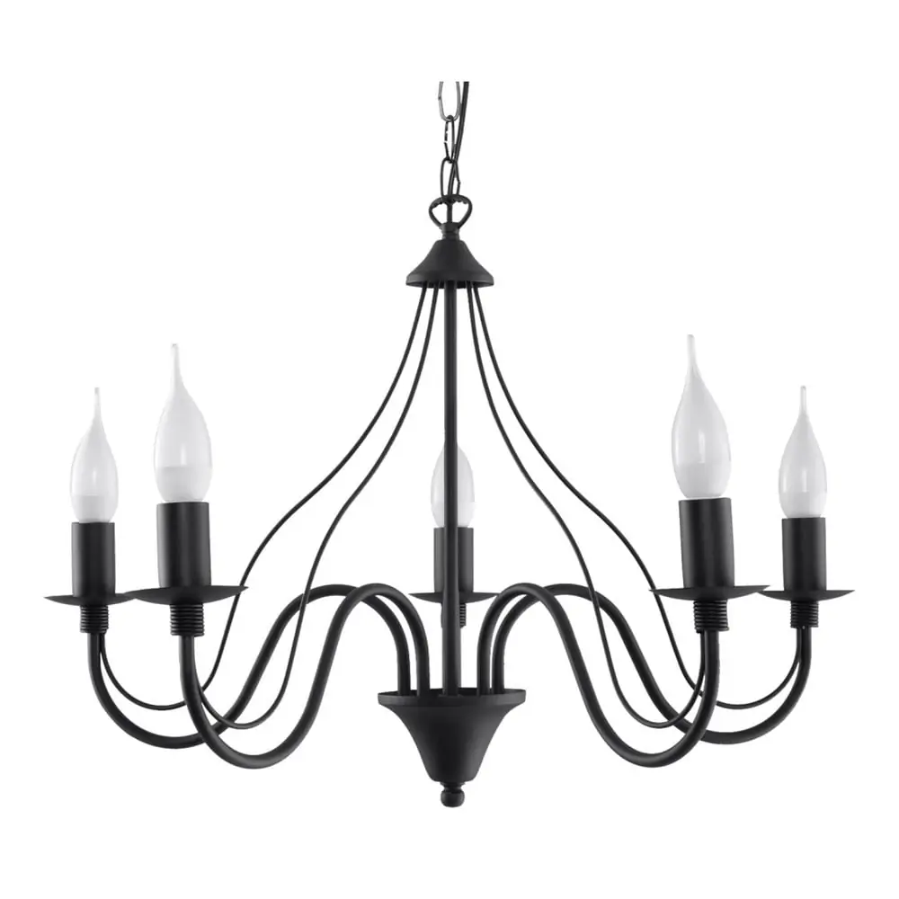 Lustră Sollux Floriano 5, negru