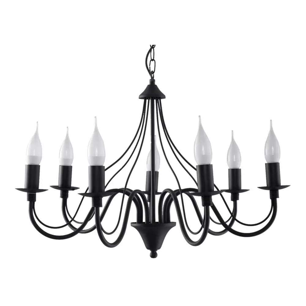 Lustră Sollux Floriano 7, negru