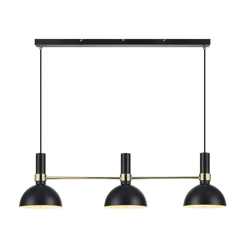 Lustră triplă Markslöjd Larry Black Gold, negru