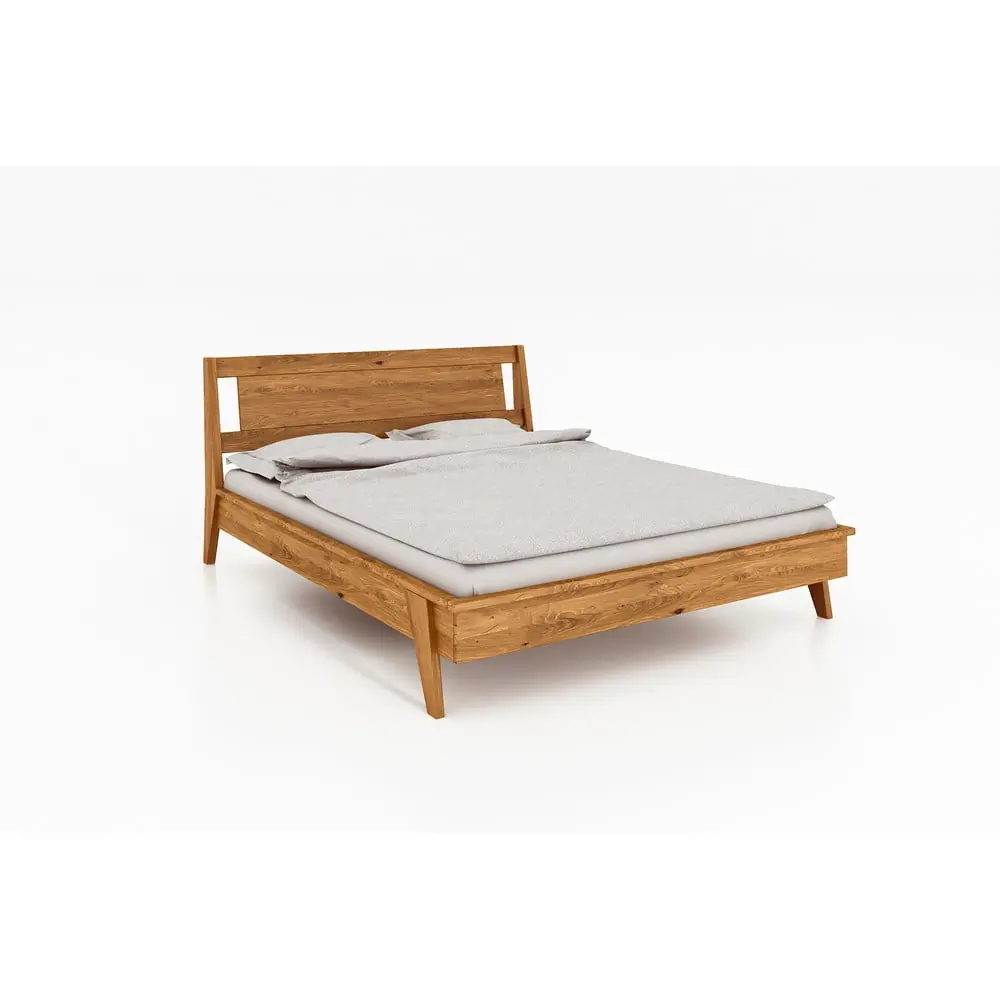 Pat dublu din lemn de stejar 200x200 cm Retro 2 - The Beds