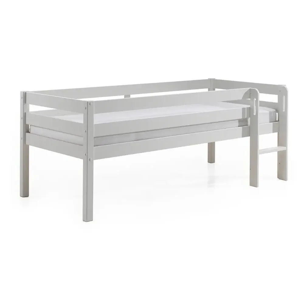 Pat înalt pentru copii Vipack Pino, 90 x 200 cm, alb