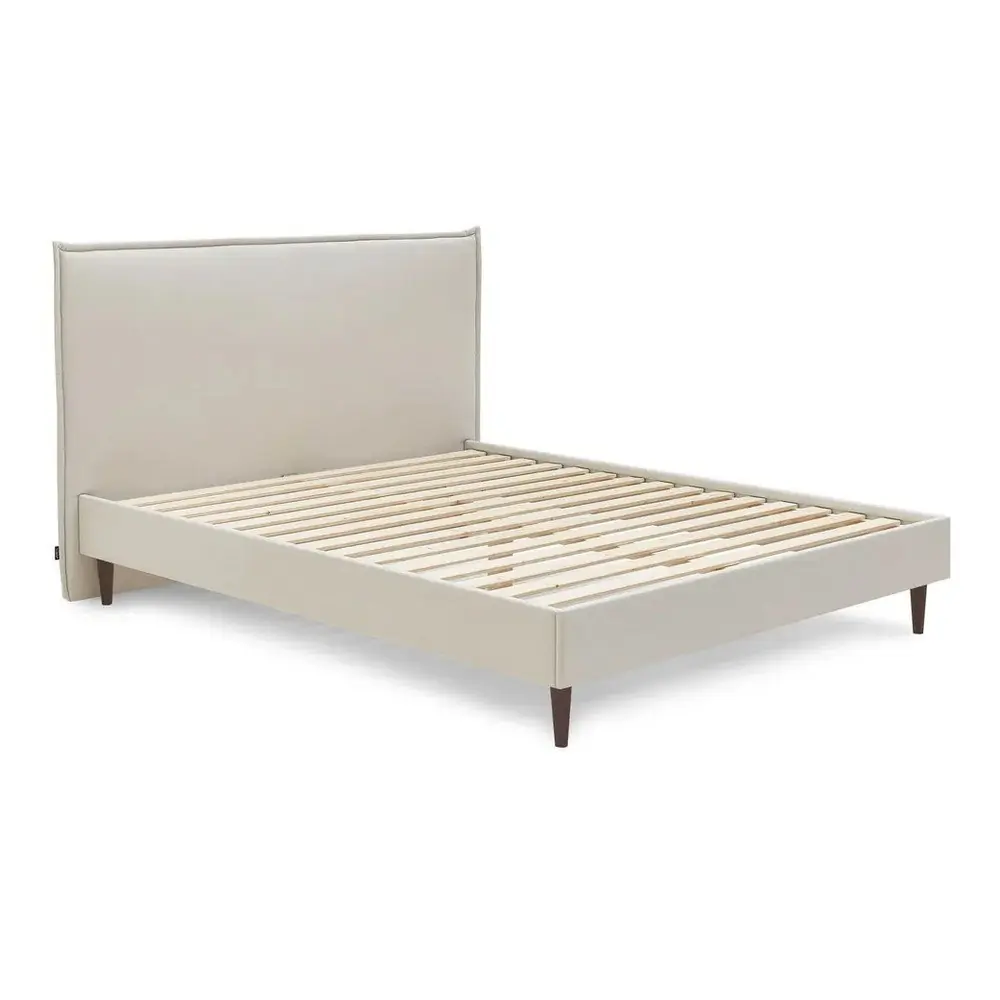 Pat matrimonial 160x200 cm bej tapițat cu somieră Sary – Bobochic Paris