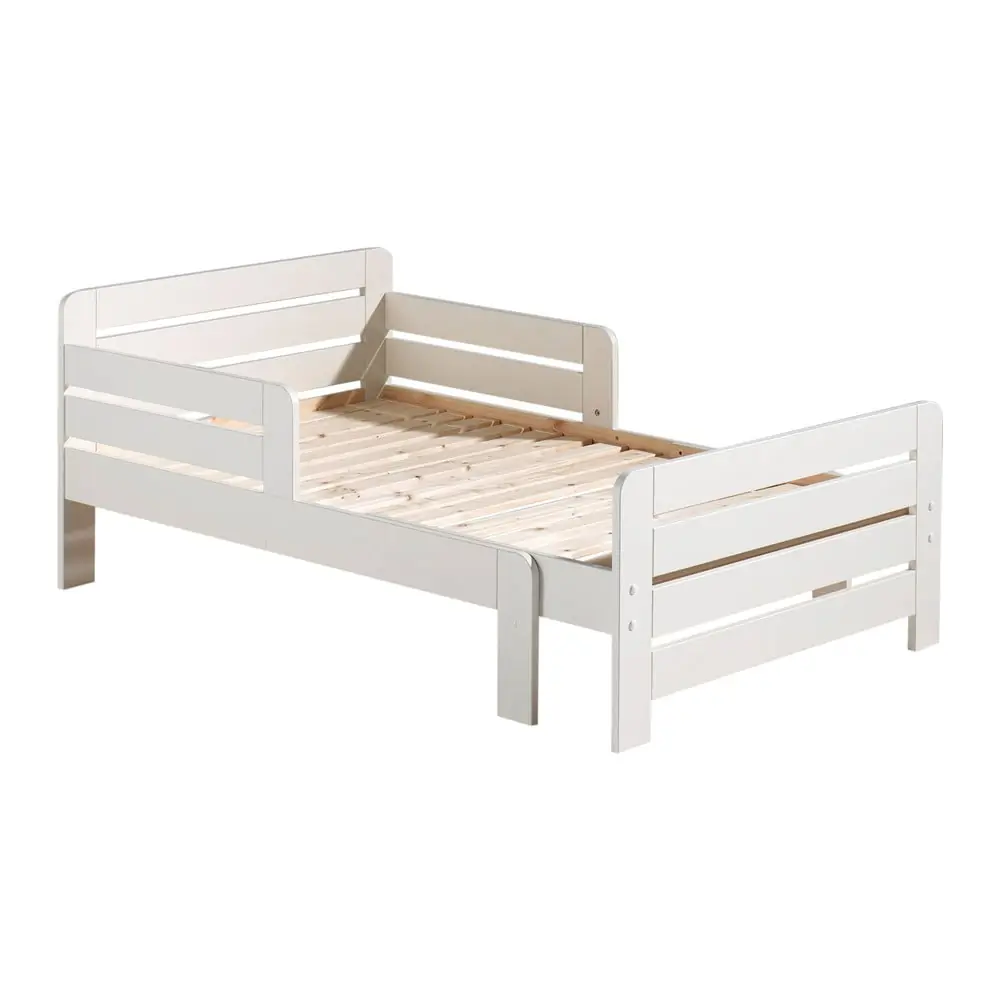 Pat pentru copii alb reglabil din lemn de pin cu somieră Jumper – Vipack