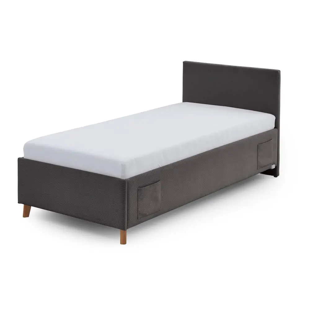 Pat pentru copii gri antracit tapițat fără somieră 90x200 cm Cool – Meise Möbel