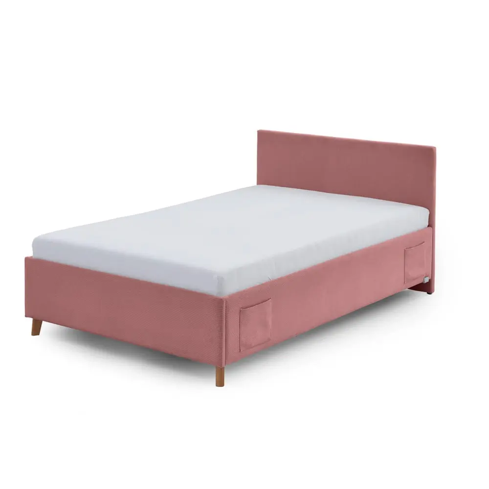 Pat pentru copii roz tapițat fără somieră 120x200 cm Cool – Meise Möbel