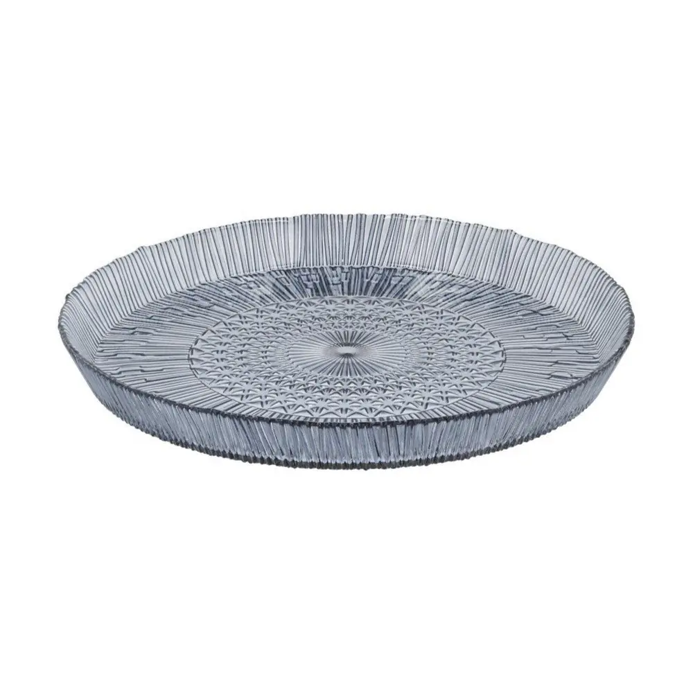 Platou albastru din sticlă ø 30 cm Kusintha – Bitz