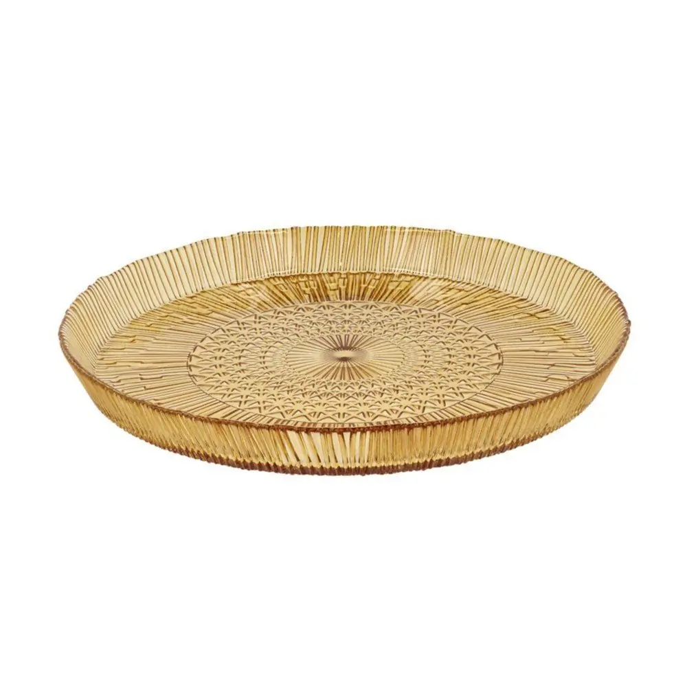 Platou portocaliu din sticlă ø 30 cm Kusintha – Bitz