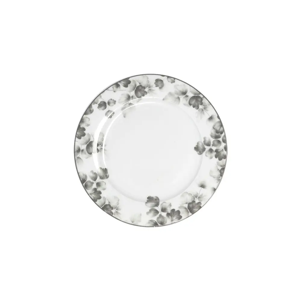 Farfurii albe/gri-deschis 6 buc. pentru desert din porțelan ø 19 cm Foliage gray – Villa Altachiara