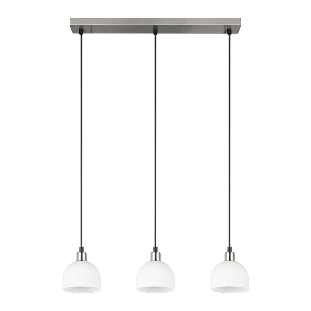 Lustră albă/argintie cu abajur din sticlă Molly – Reality