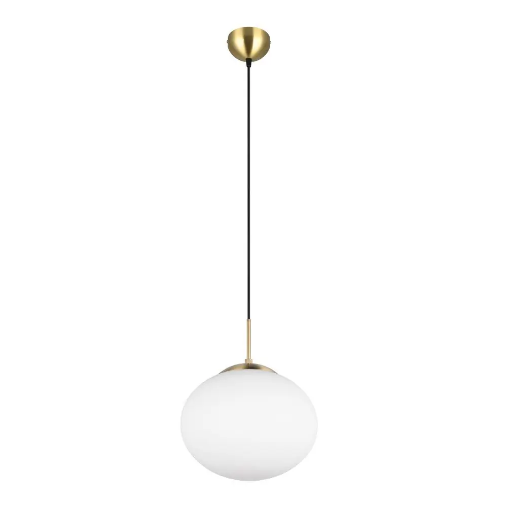 Lustră albă/aurie cu abajur din sticlă ø 30 cm Fomento – Trio