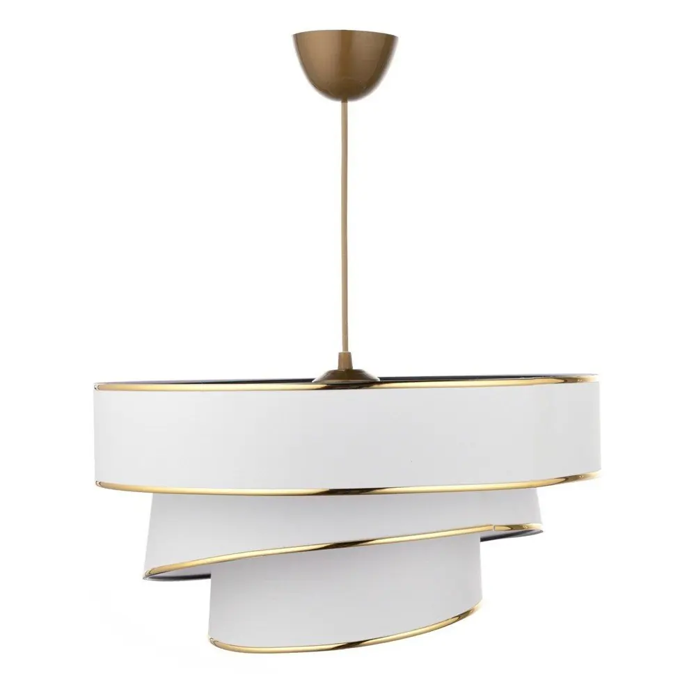 Lustră albă/aurie cu abajur textil ø 40 cm Couper – Opviq lights