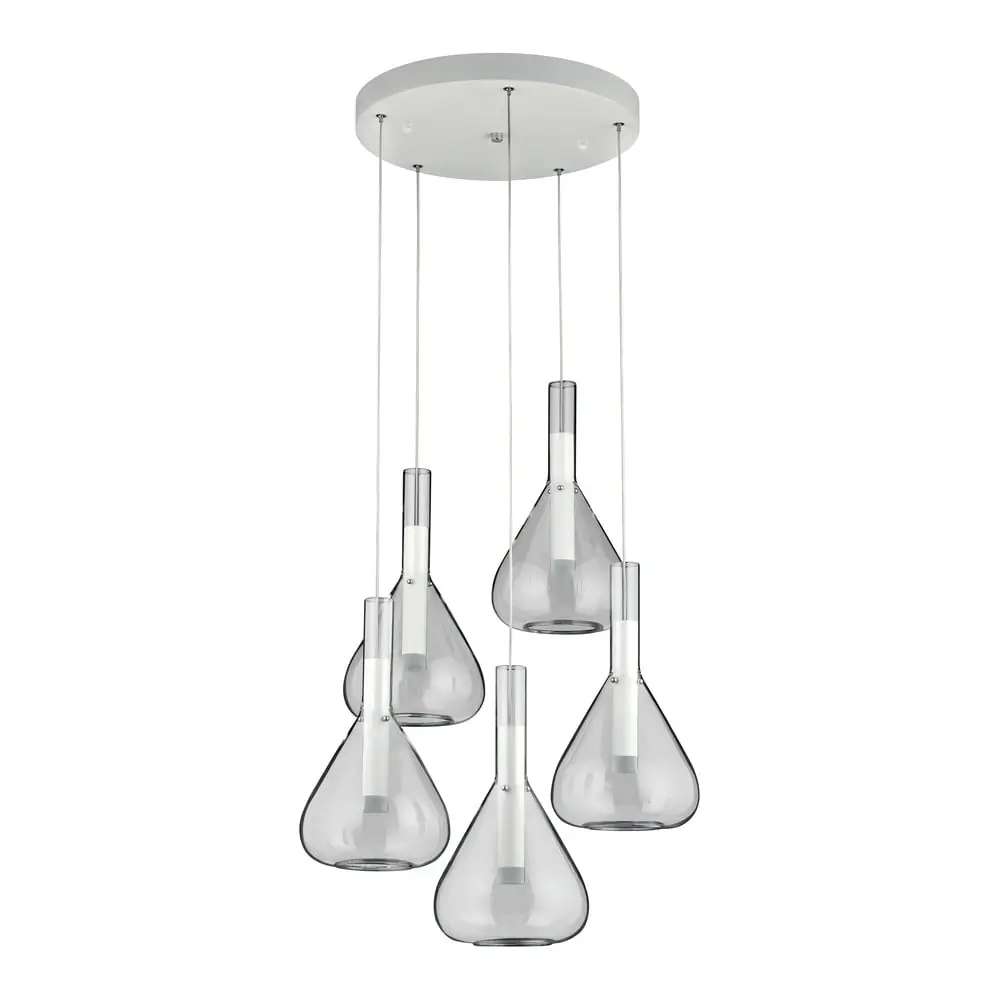 Lustră albă LED cu abajur din sticlă ø 55 cm Cipera – CINQUE