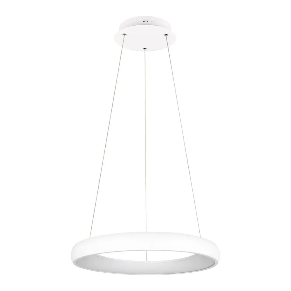 Lustră albă LED cu intensitate reglabilă cu abajur din metal ø 62 cm Cardona – Trio