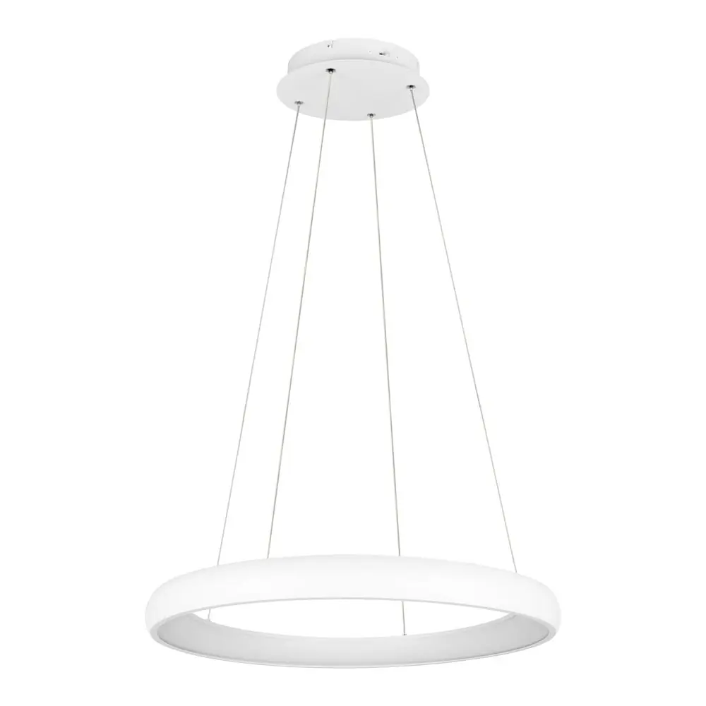 Lustră albă LED cu intensitate reglabilă cu abajur din metal ø 75 cm Cardona – Trio