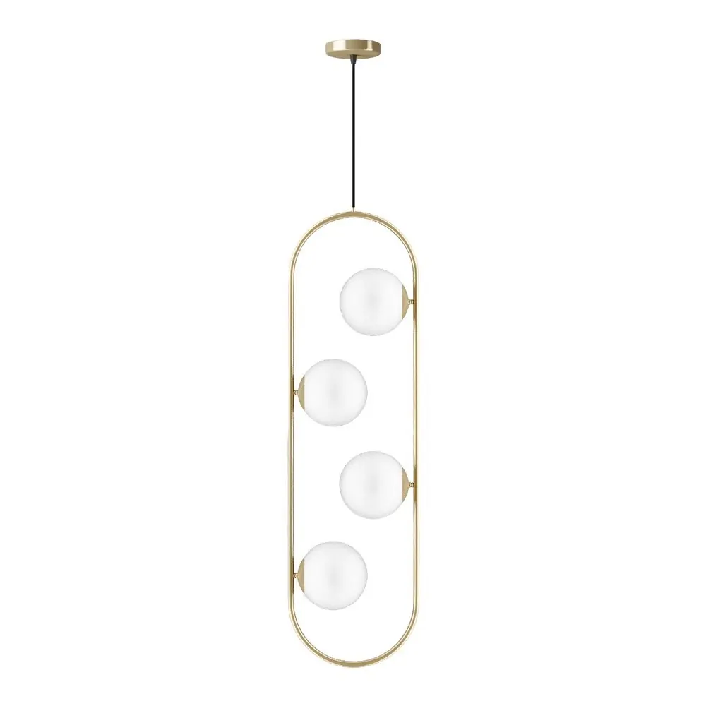 Lustră aurie cu abajur din sticlă Club – Squid Lighting