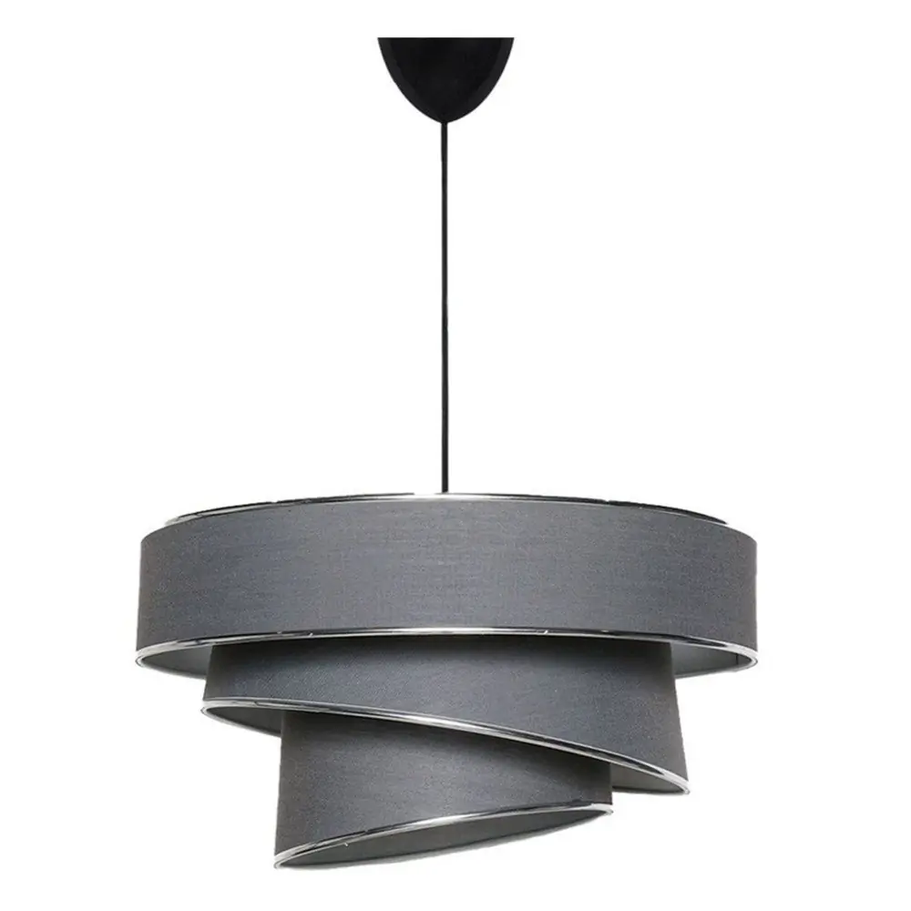 Lustră gri antracit/argintie cu abajur textil ø 40 cm Couper – Opviq lights