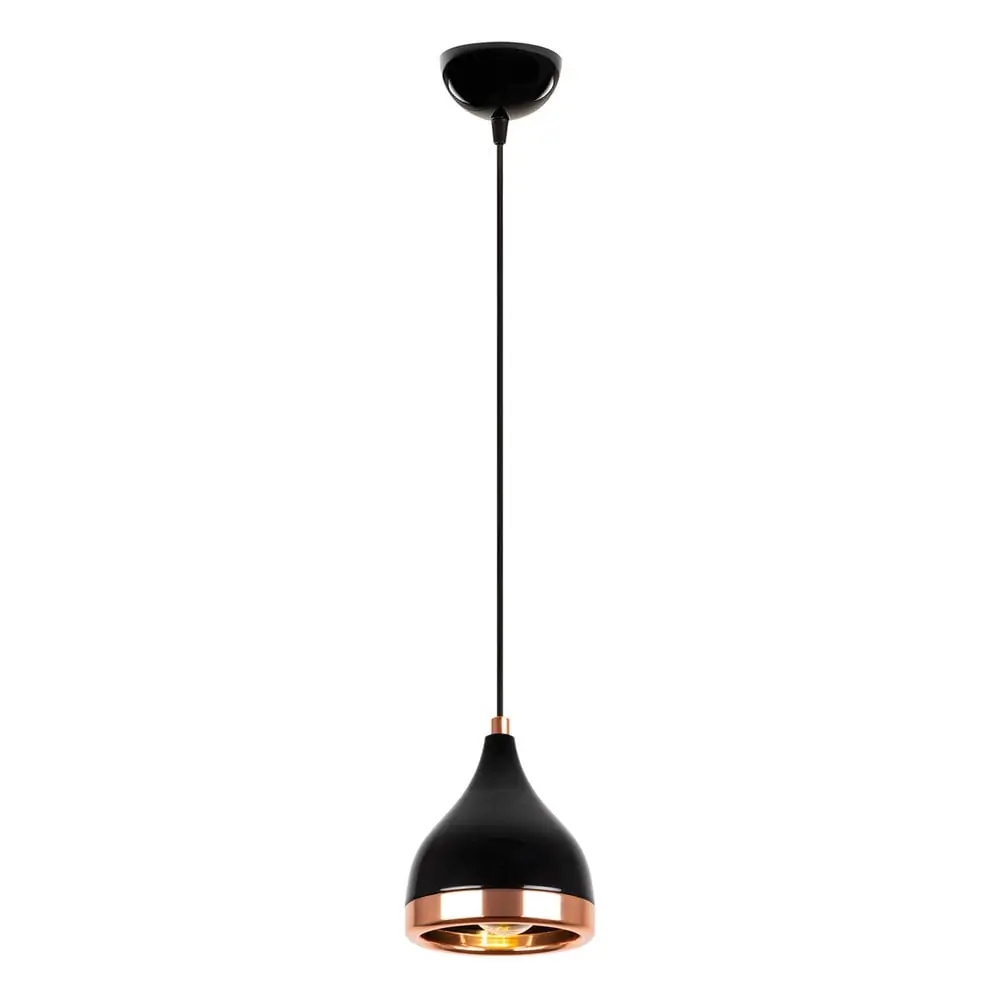 Lustră neagră/arămie ø 14 cm Yildo – Opviq lights