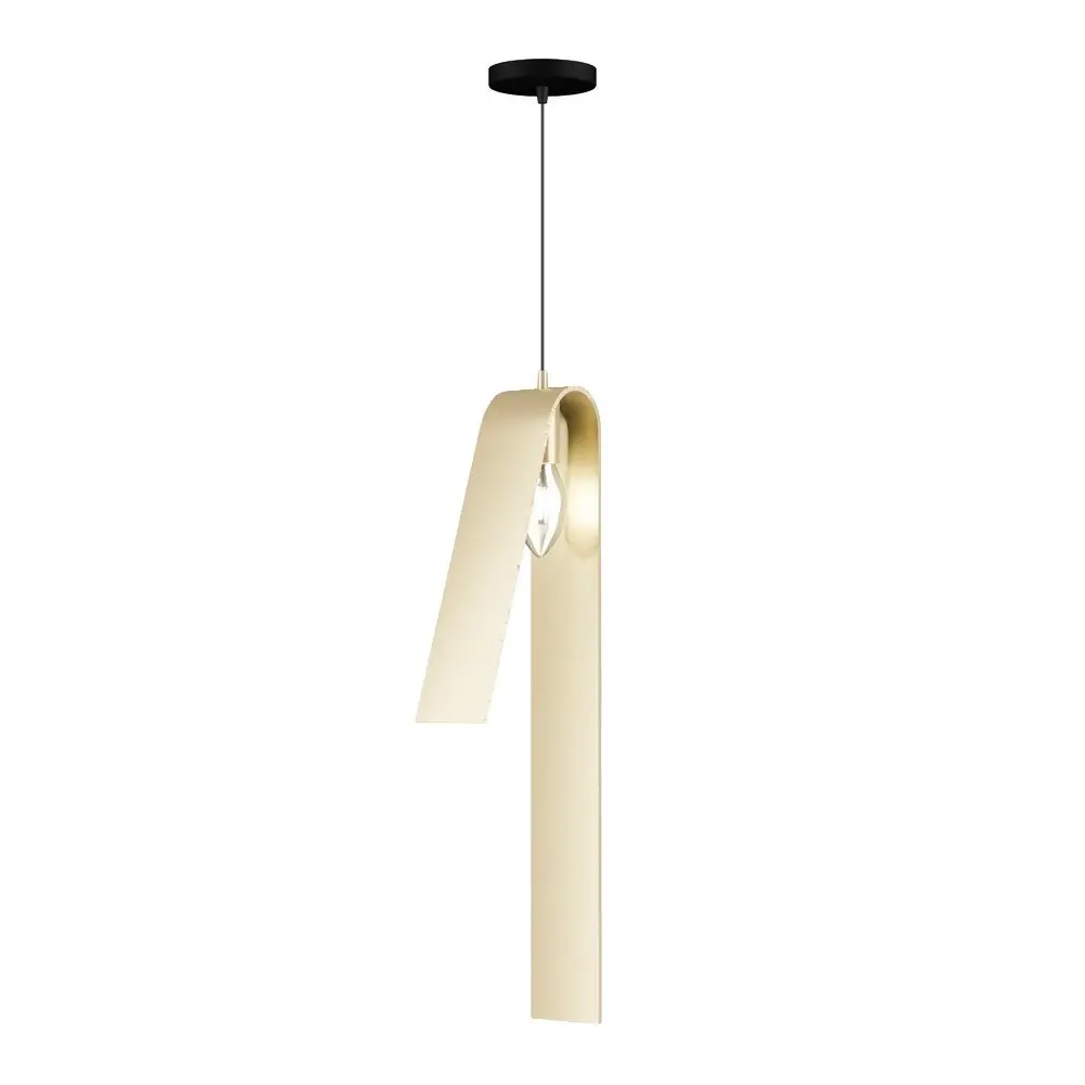 Lustră neagră/aurie cu abajur din metal Fold – Squid Lighting