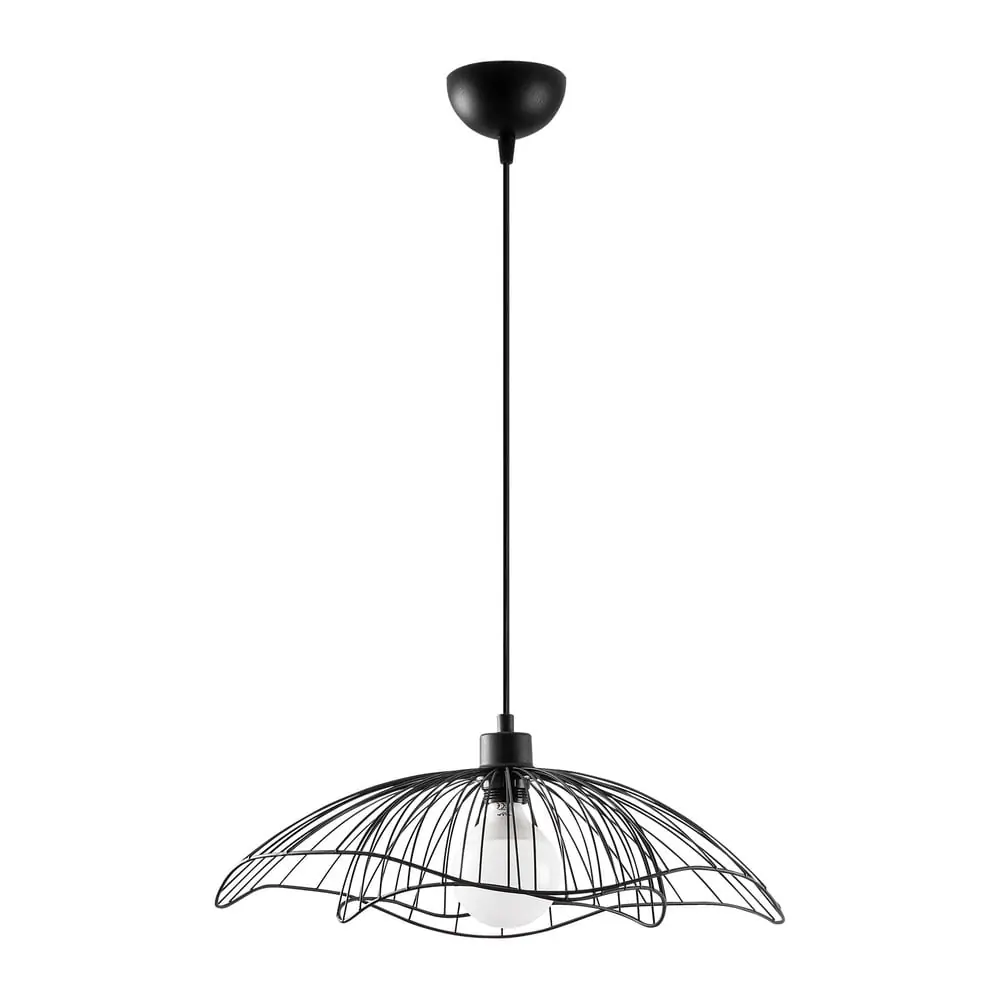 Lustră neagră cu abajur din metal ø 50 cm Farac – Opviq lights