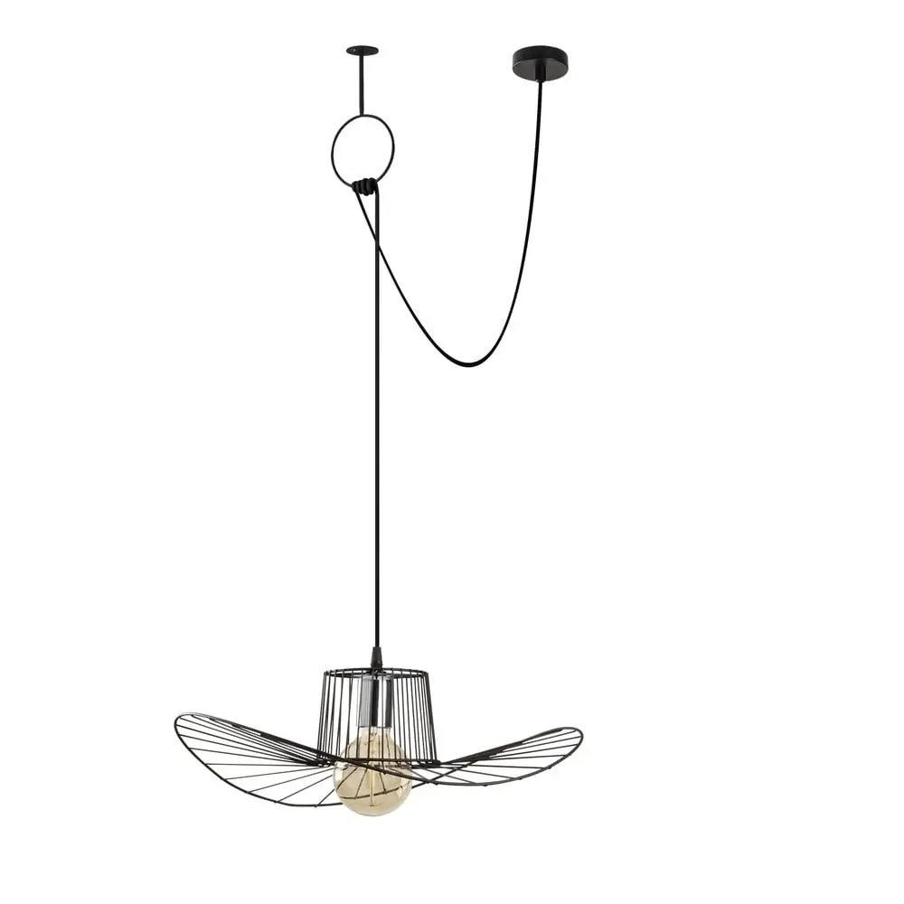 Lustră neagră cu abajur din metal ø 50 cm Tel – Opviq lights