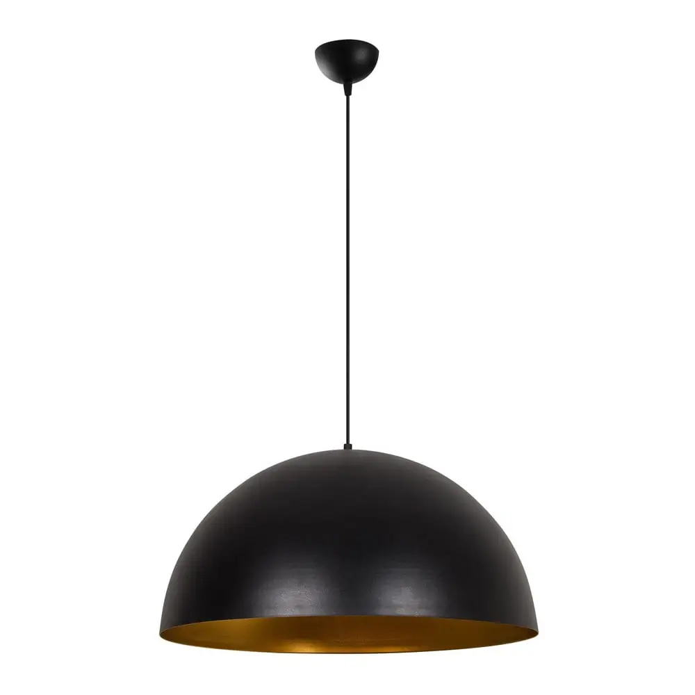 Lustră neagră cu abajur din metal ø 60 cm Coppa – Opviq lights