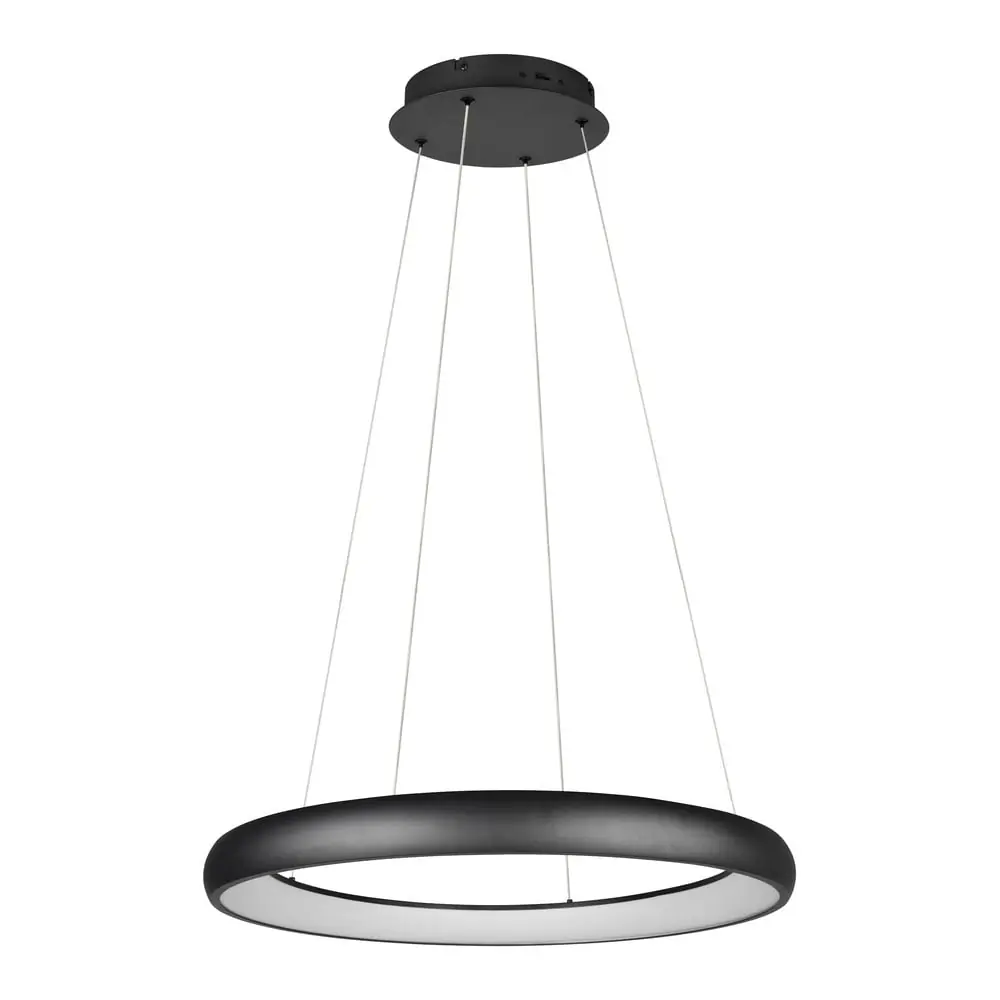 Lustră neagră LED cu intensitate reglabilă cu abajur din metal ø 75 cm Cardona – Trio