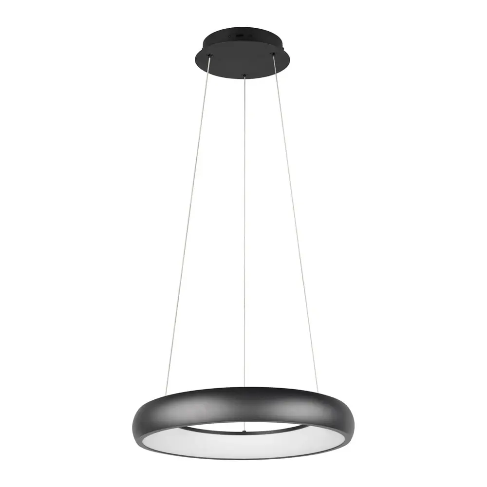 Lustră negru-mat LED cu intensitate reglabilă cu abajur din metal ø 46 cm Cardona – Trio