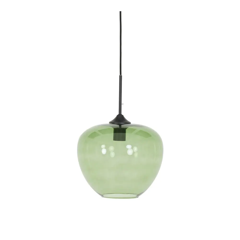 Lustră verde cu abajur din sticlă ø 30 cm Mayson – Light & Living