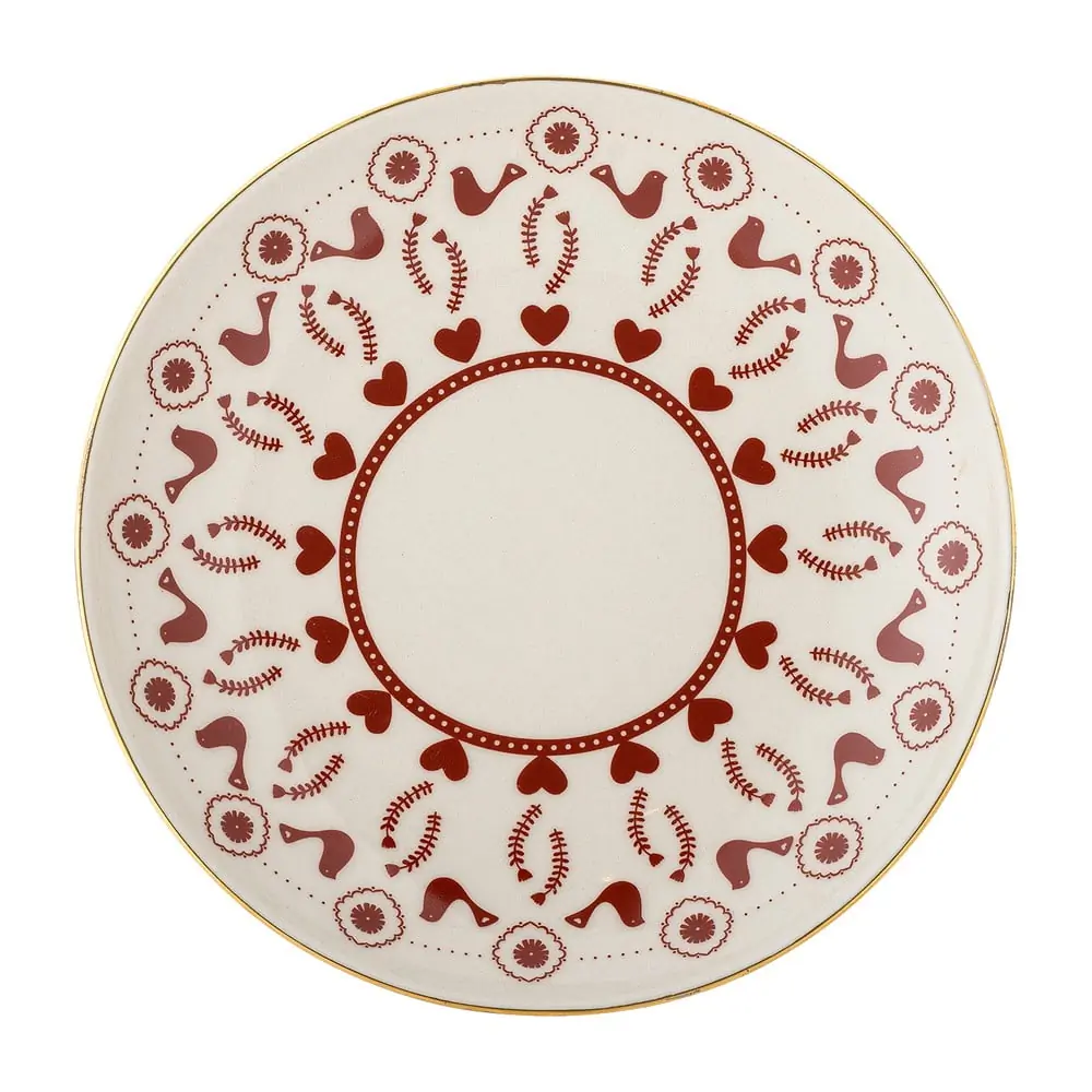 Farfurie crem pentru desert din gresie ø 16 cm cu model de Crăciun Jolly – Bloomingville