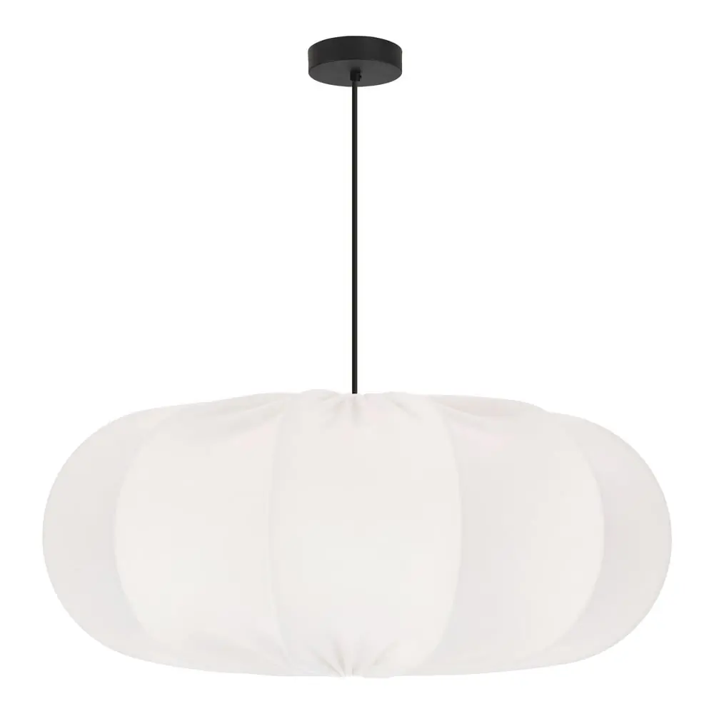 Lustră albă cu abajur textil ø 52 cm Cafee – Candellux Lighting
