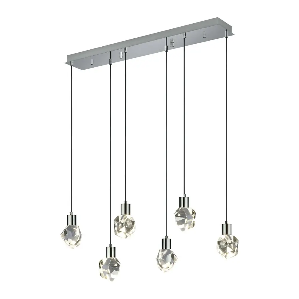 Lustră argintie LED cu abajur din sticlă Verano – Trio Select