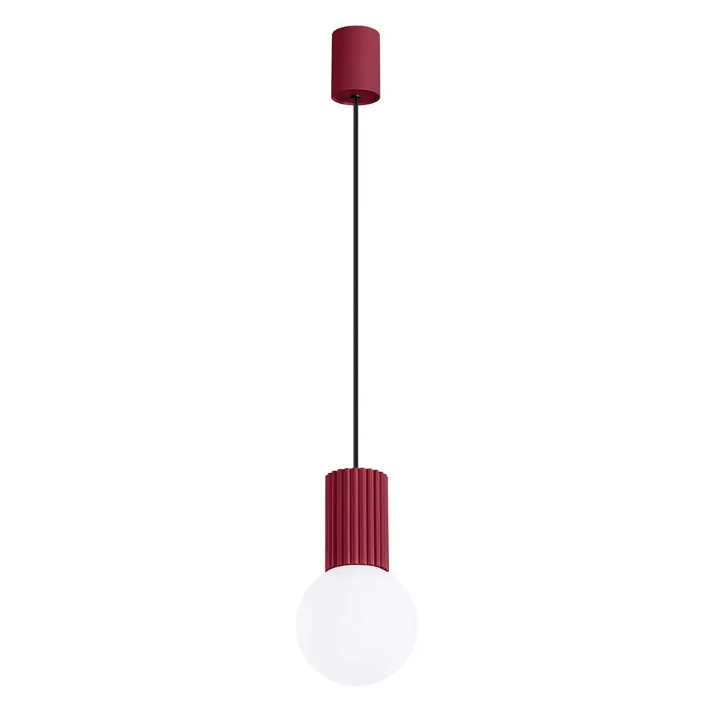 Lustră burgundy cu abajur din sticlă ø 12 cm Orbital – Sollux