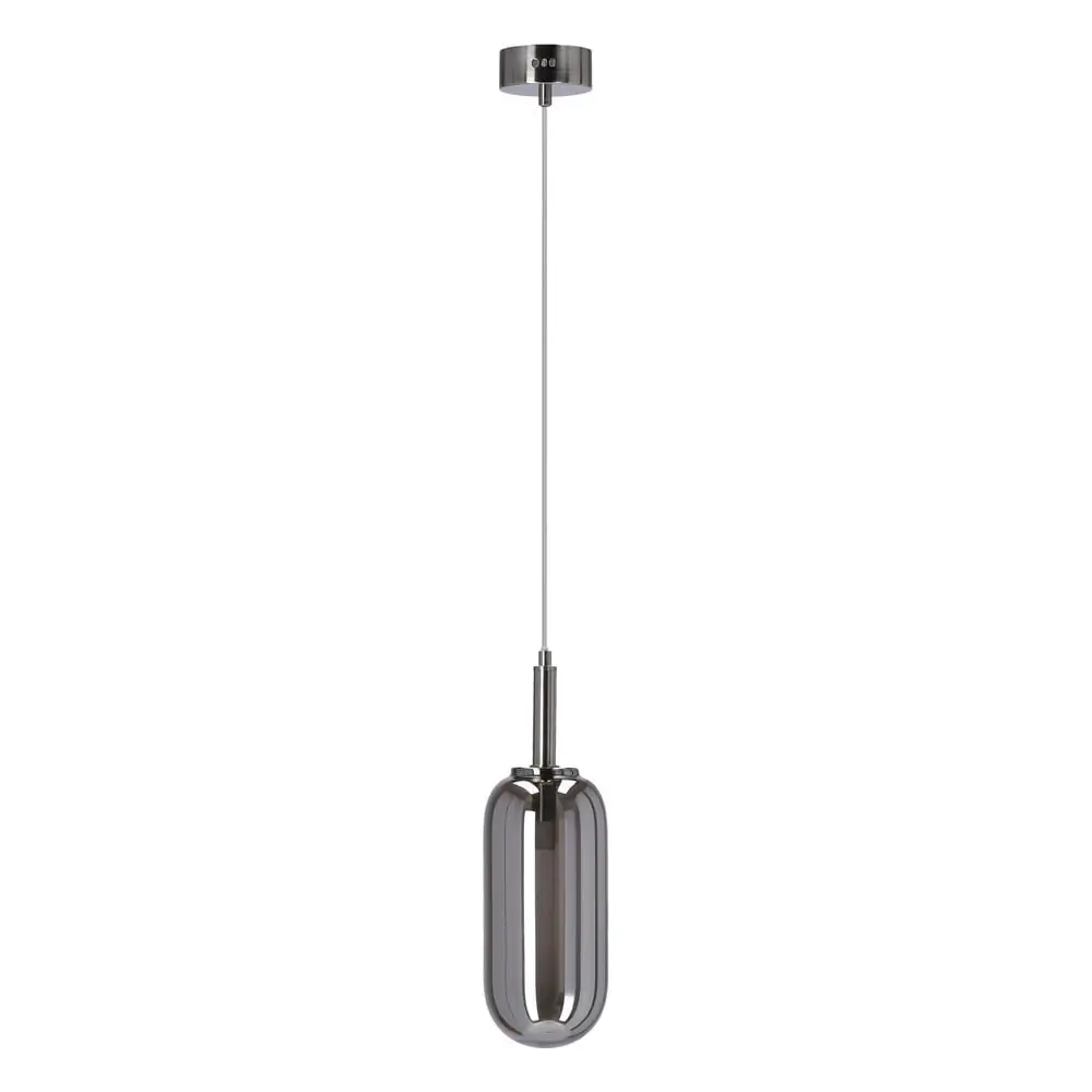 Lustră gri antracit LED cu abajur din sticlă ø 13 cm Fiuggi – Candellux Lighting