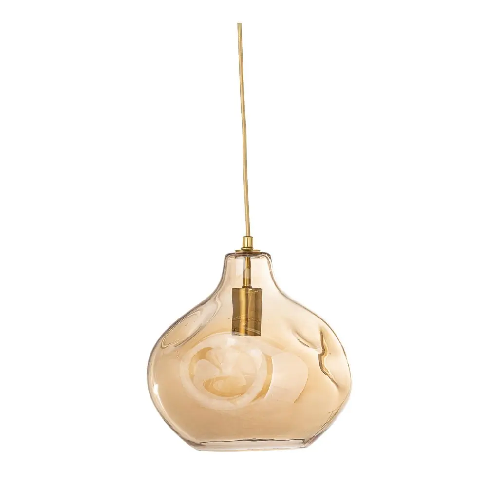 Lustră maro cu abajur din sticlă ø 30 cm Azizi – Bloomingville